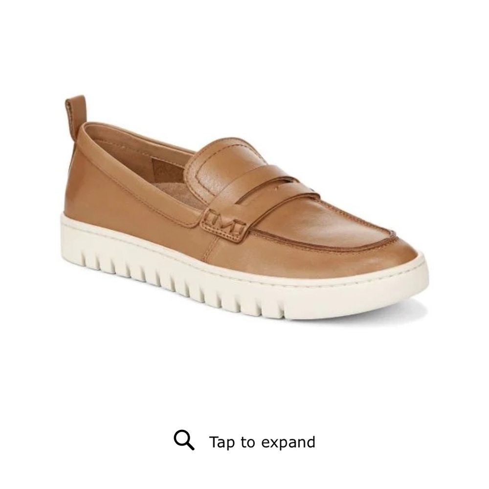 Vionic uptown loafer tan leather comfort flat sz 7.5